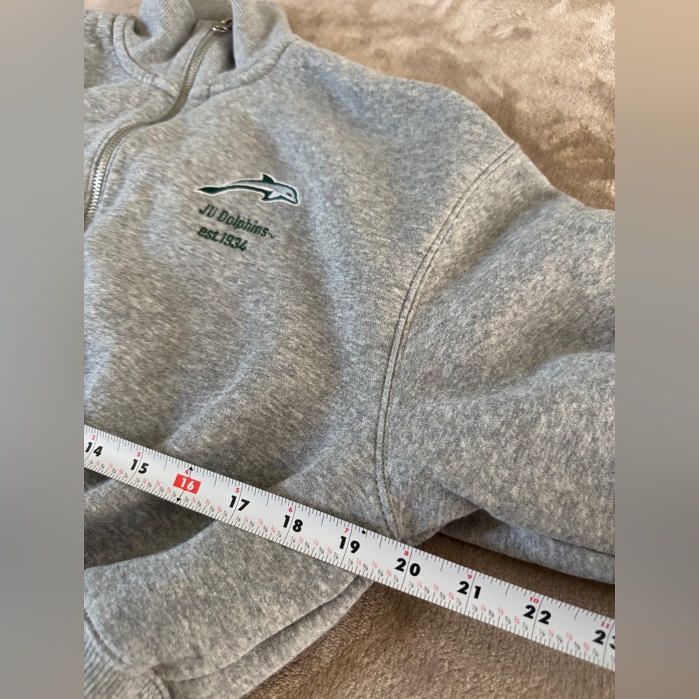Nike JU Dolphins Cropped Quarter Zip Sweatshirt XS Gray Minimalist Athleisure - Picture 9 of 12
